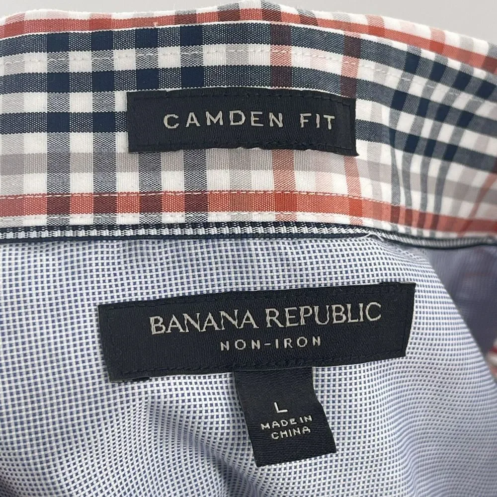 Banana Republic Camden Fit‎ Mens Large Multicolor Plaid Button Up Long Sleeve
